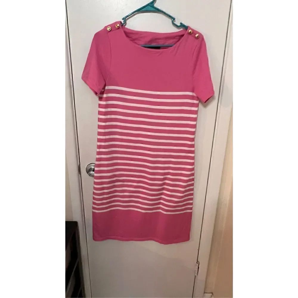 WORTH PINK STRIPE SHIFT DRESS SIZE XS